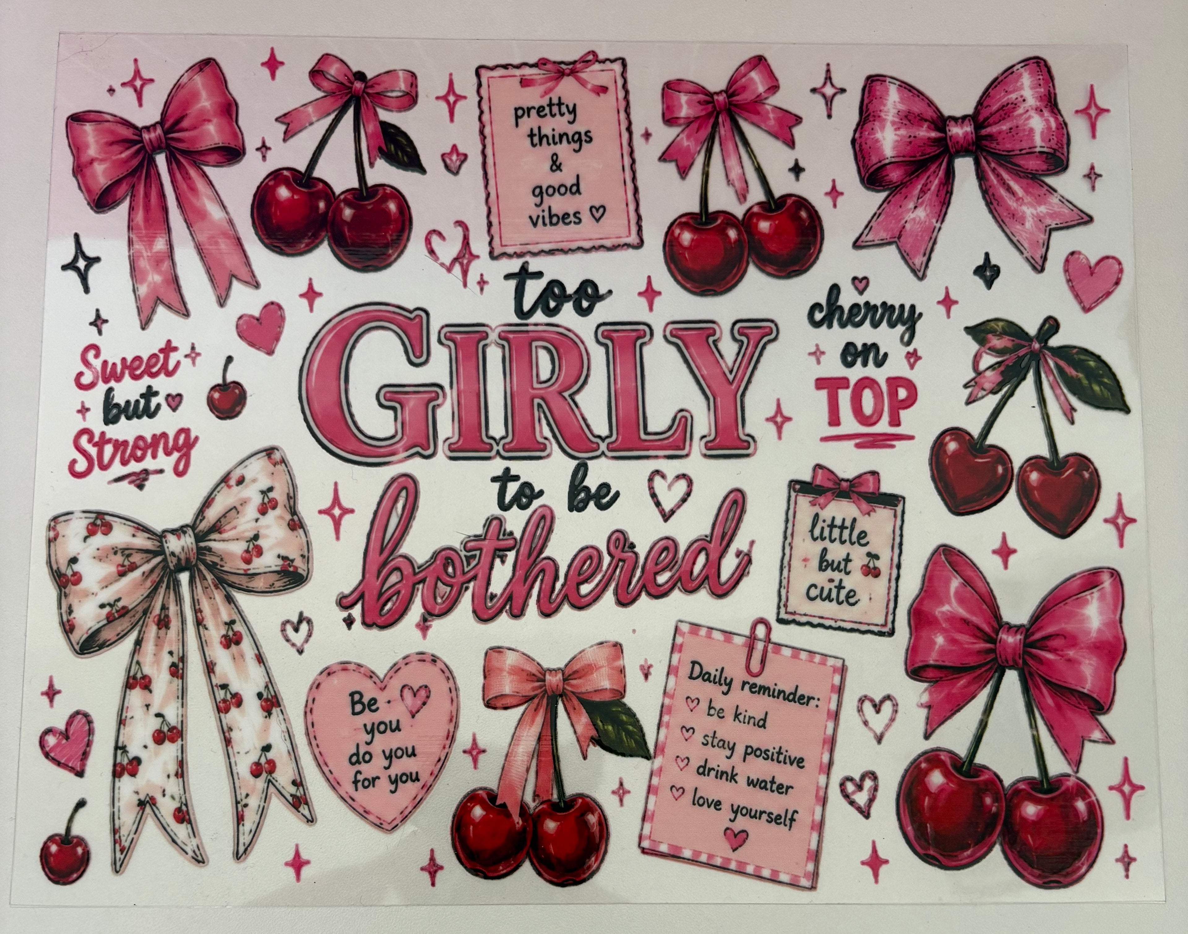To girly to be bothered wrap Cherrys & bows