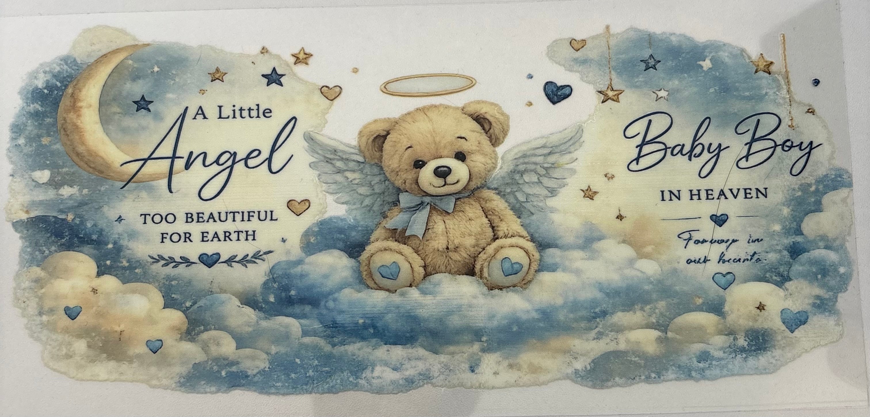Baby boy in heaven wrap