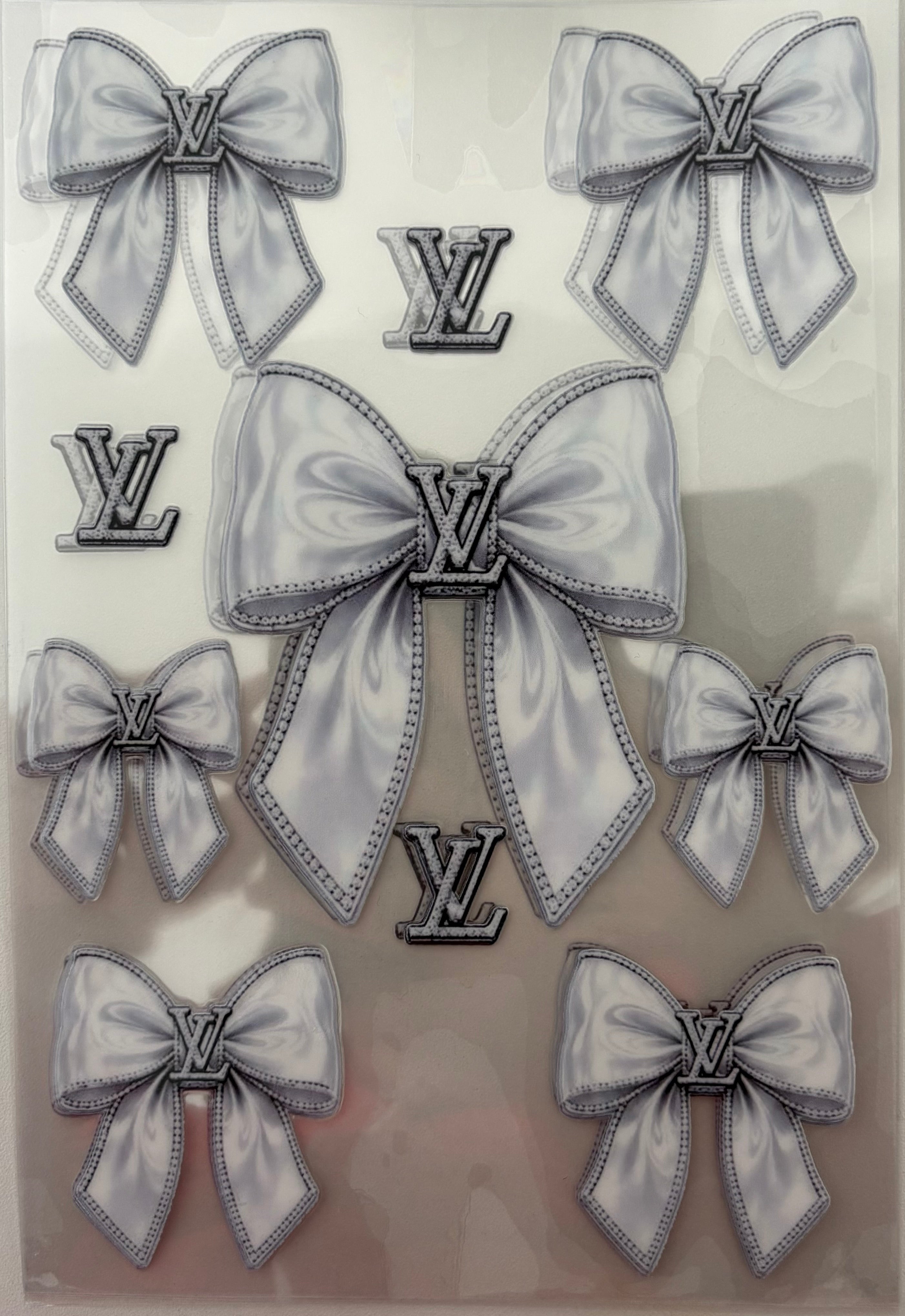 White Bow LV notebook wrap