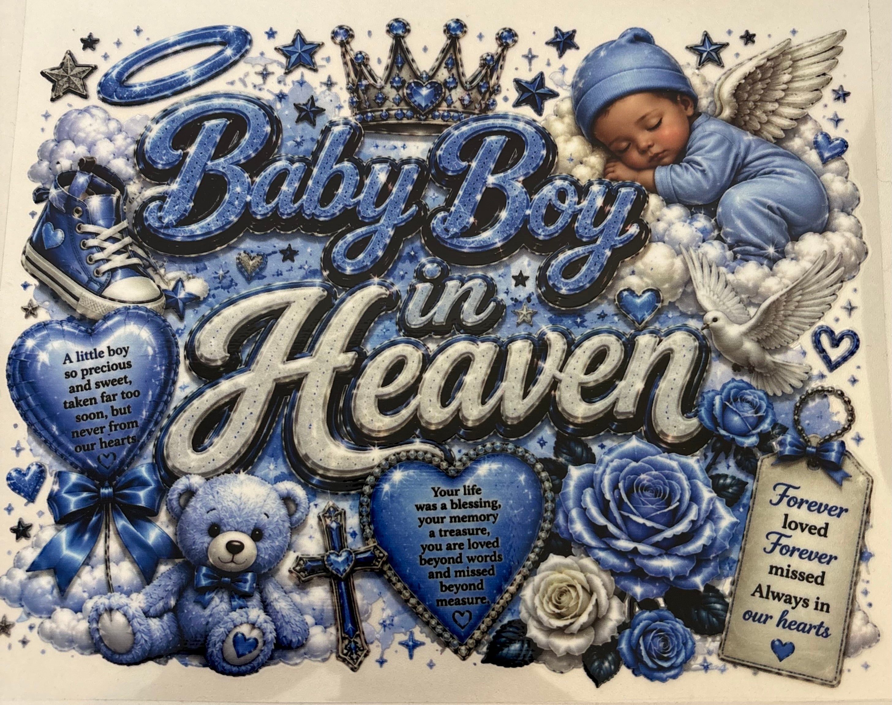 Baby boy in heaven wrap 20oz only