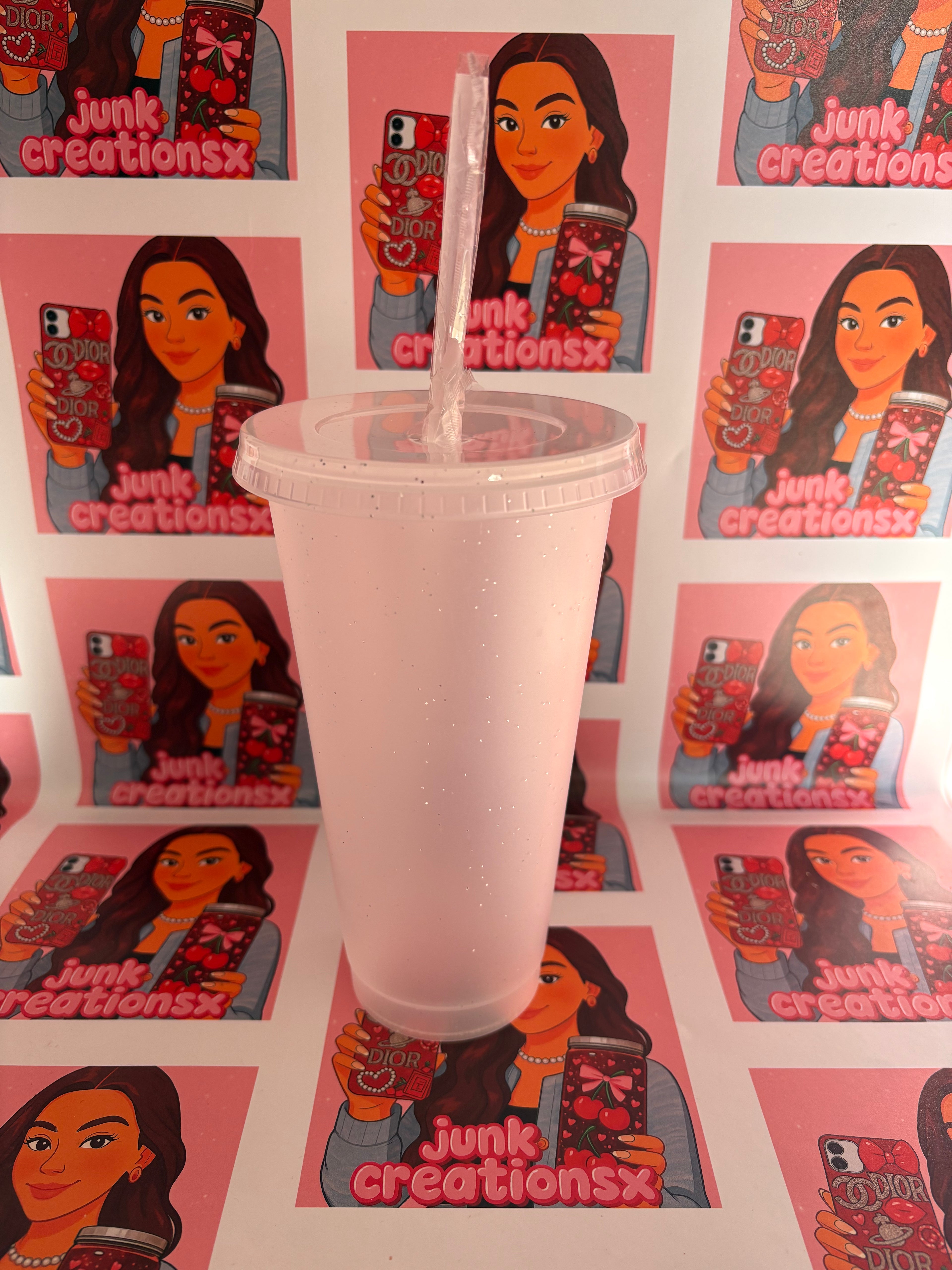 Clear sparkly cold cup