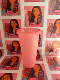 Pink sparkly cold cup