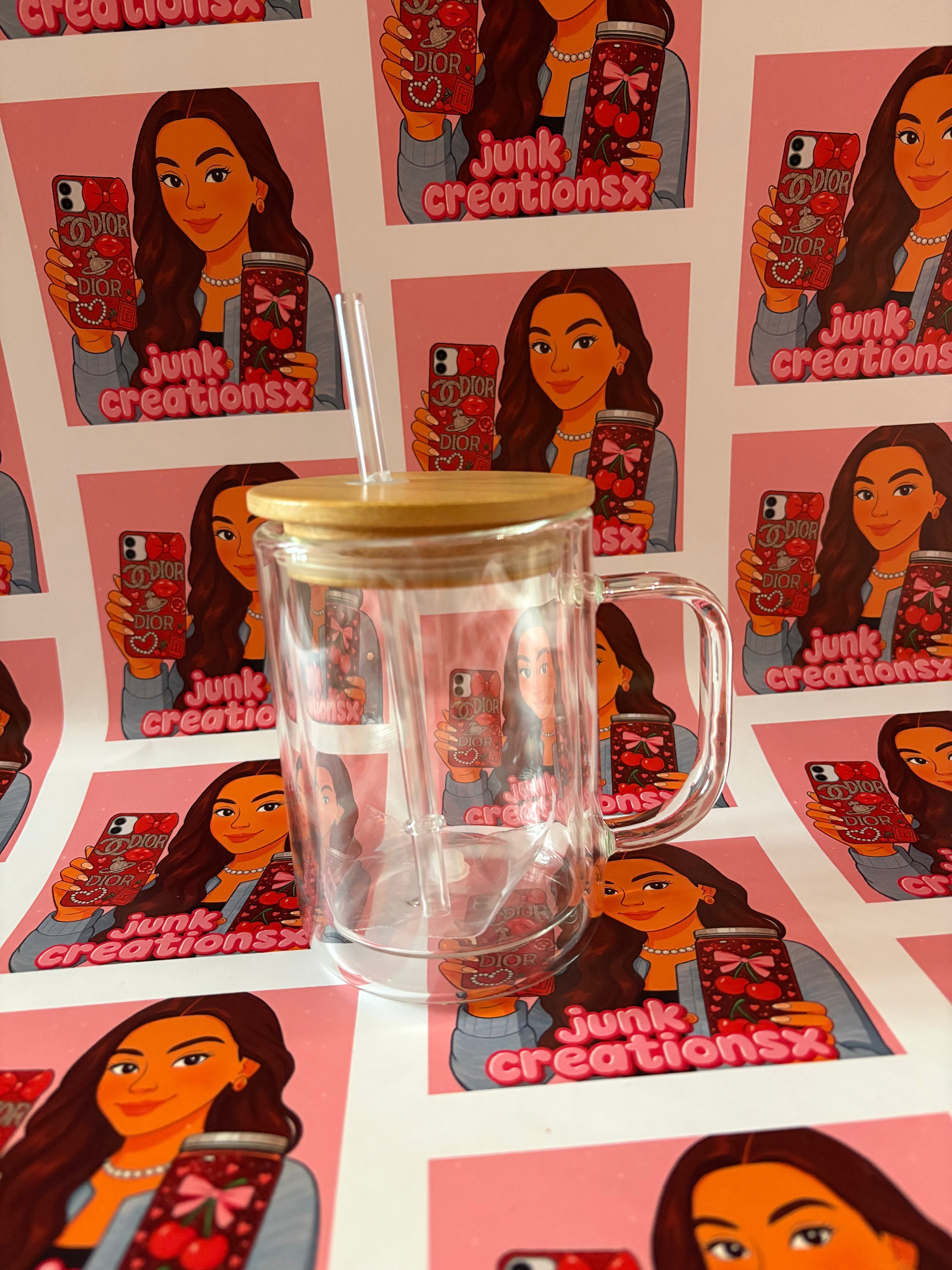 15oz snowglobe Mug with ice & charm